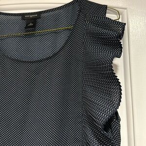 Ann Taylor Navy Pin Dot Blouse